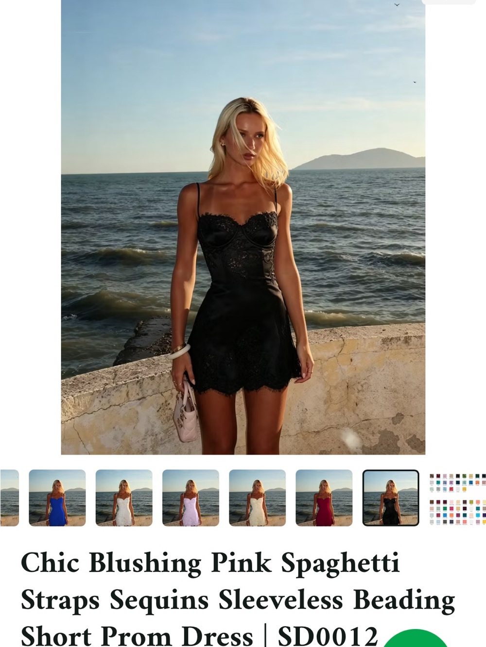 Elegant Black Spaghetti-Strap Sequin Mini Dress